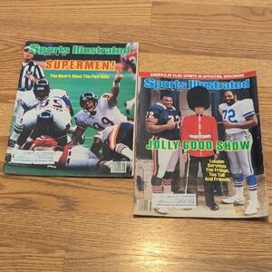 Sports Illustrated Vintage Football Cover Pair with Green and Blue Accents